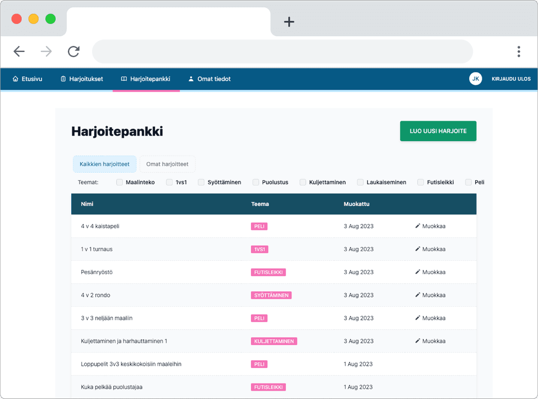 Nettikoutsi harjoitepankki
